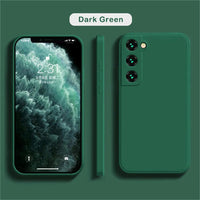 Luxury silicone case for Samsung Galaxy S24, S20, S21, S22, S23, Note 10, 20 features sleek design and liquid protection.