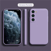 Luxury silicone case for Samsung Galaxy S24/S20/S21/S22/S23 and Note 10/20, featuring sleek design and premium liquid protection.