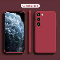 Luxury silicone case for Samsung Galaxy S24/S20/S21/S22/S23 and Note 10/20, featuring sleek design and liquid protection.